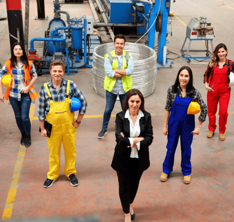 En la imagen se muestran trabajadores