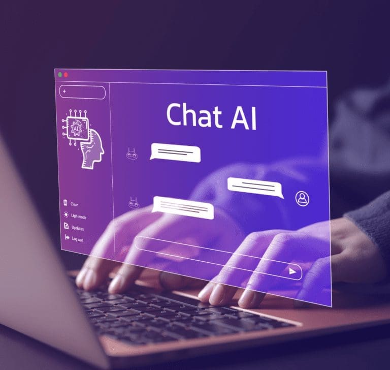 En la imagen se muestra una persona chateando con Inteligencia Artificial