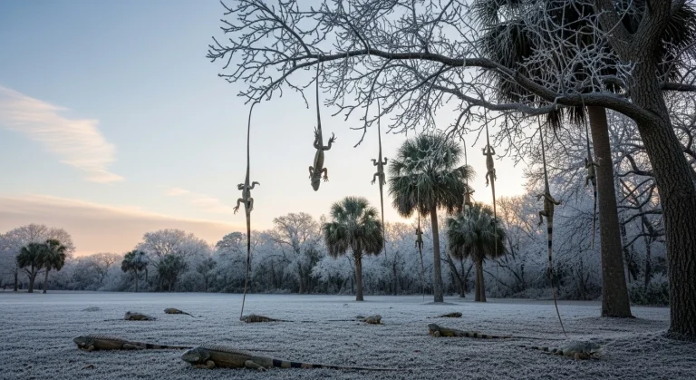 Frozen iguana
