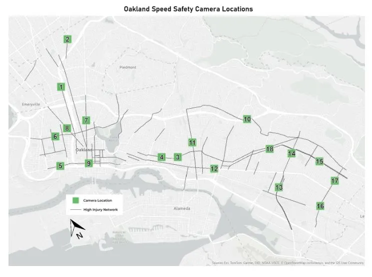 Nuevas cámaras de velocidad de Oakland generan 82,000 multas en su primer mes de uso